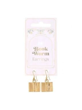 ($7) Book Worm Earrings